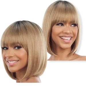 Model Model🟣Clair BB 001 Wig Human Hair Blend, Color: 1B